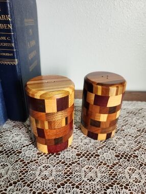 Handmade Turned Wood Salt and Pepper Shaker Set
